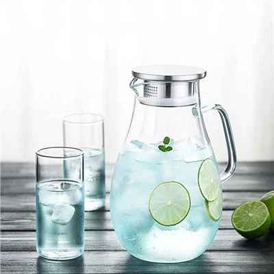 1700 ml Glaskrug mit SS-Deckeln