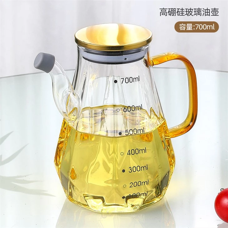 Diamond-shaped Glass Oil Dispenser With Scale Decal