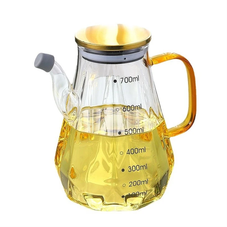 Diamond-shaped Glass Oil Dispenser With Scale Decal